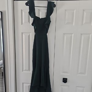 Petal & Pup Dark Green Asymmetrical Dress